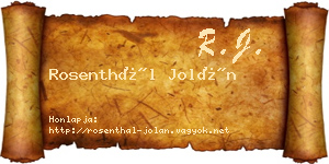 Rosenthál Jolán névjegykártya
